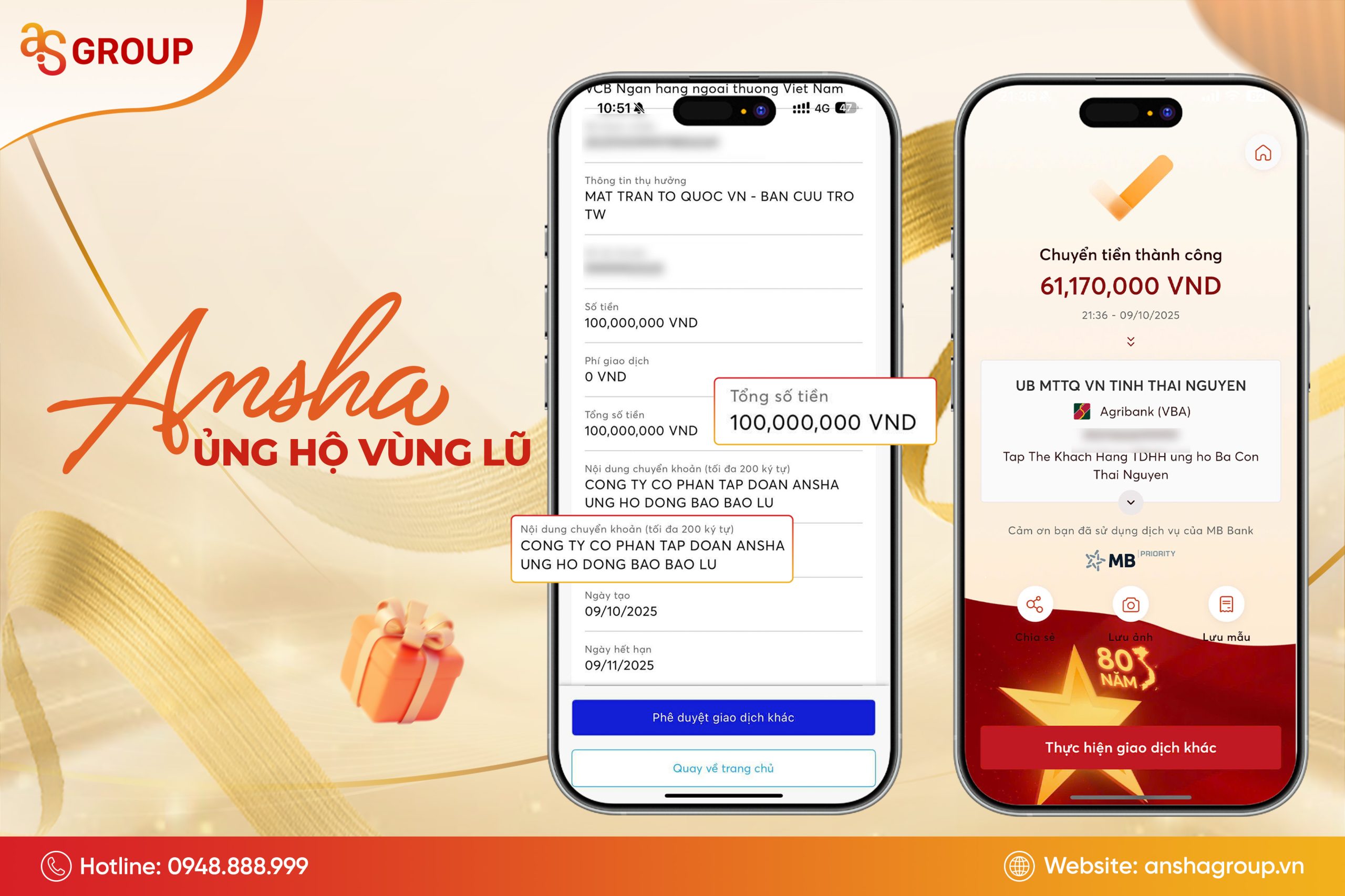 ANSHA GROUP ỦNG HỘ ĐỒNG BÀO VÙNG LŨ