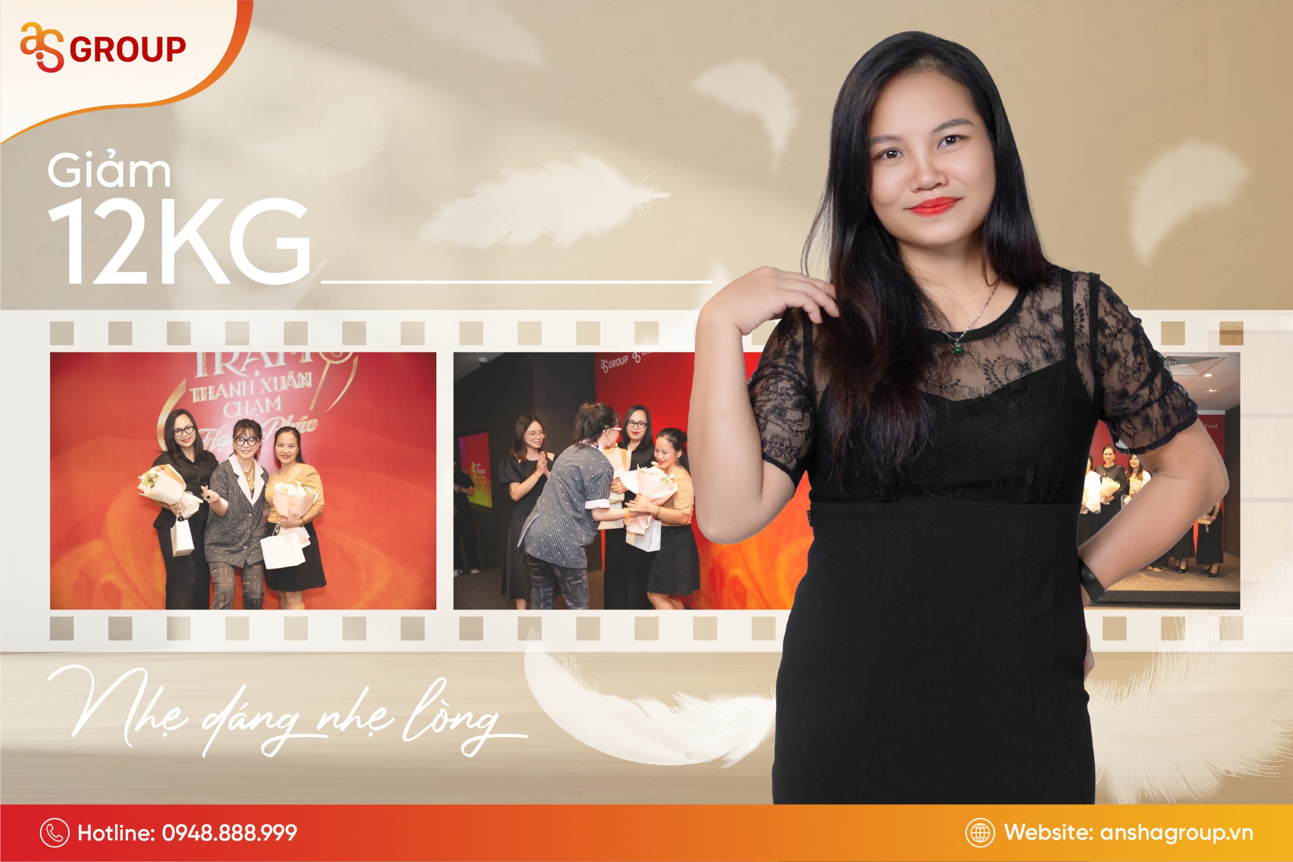 Giảm 12kg nhẹ nhàng, nhẹ cân với Ansha