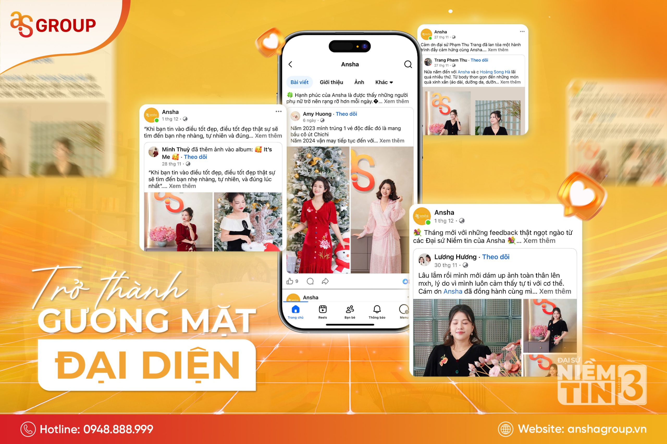 Trở thành gương mặt đại diện Đại sứ niềm tin Ansha mùa 3